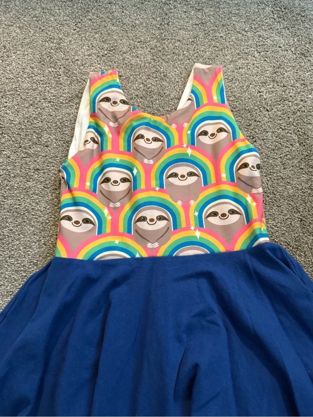 Malia + Kai Rainbow Sloth Handmade Twirl Dress Sz 6
